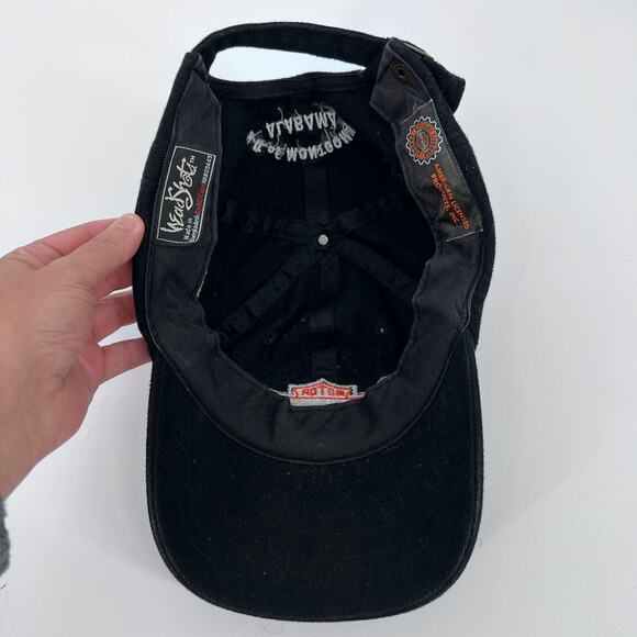 Vintage Head Shots Harley Davidson Black Velvet Strapback Hat/Cap Montgomery, AL - Picture 5 of 7